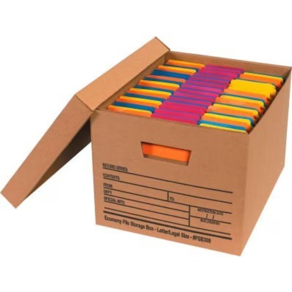 Global Industrial„¢ Economy File Storage Boxes With Lids, 15